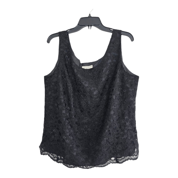 Tops - Lord & Taylor Lace Blouse Womens Sz 16W Sleeveless Black Feminine Goth Witchy
